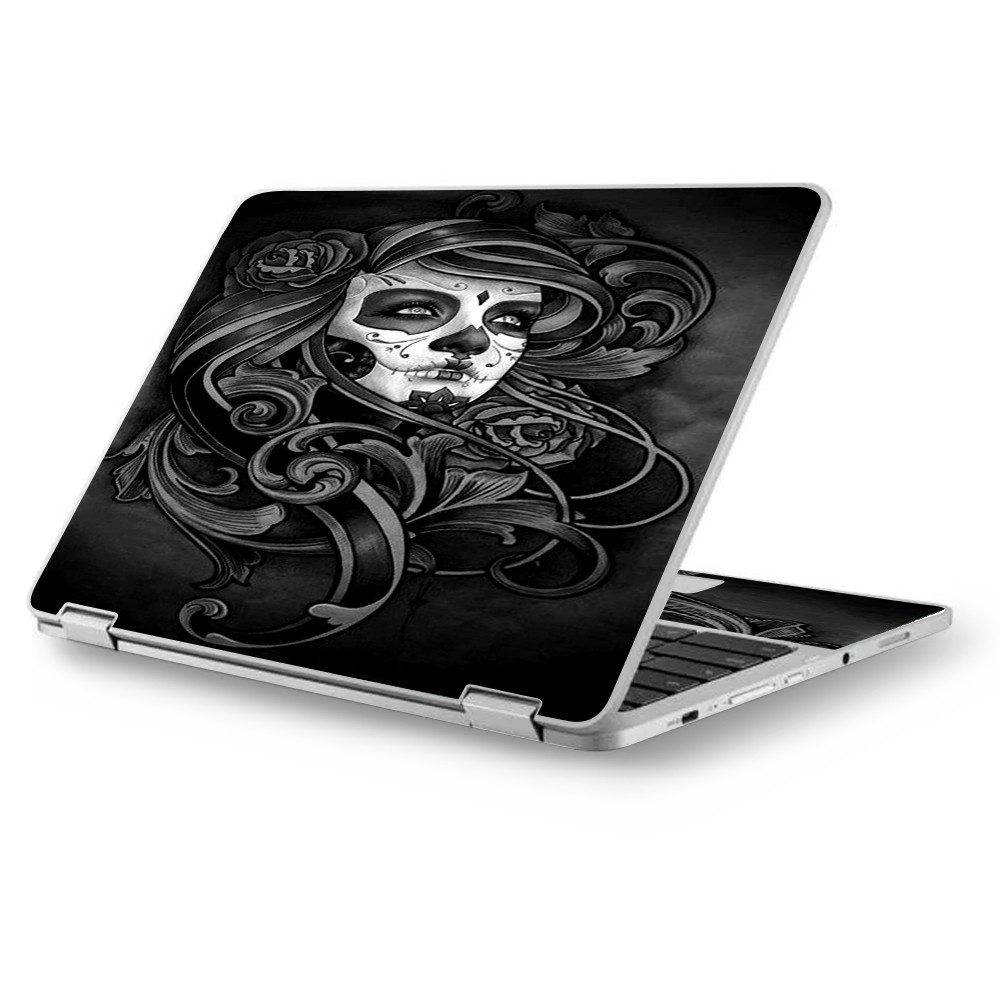 Skin Décalcomanie Vinyle Pour Asus Chromebook Flip 12.5" C302CA - Design Sugar Skull
