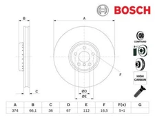 Brake Disc Bosch 0986479F54 for BMW 7 Series 6 Gran Turismo 5 Series