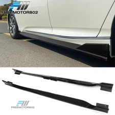 Fits 18-22 Honda Accord PP Gloss Black 4PCS Side Skirts Extension Rocker Panels