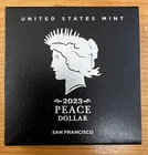 2023-S Proof $1 Peace Silver Dollar Box, OGP & COA