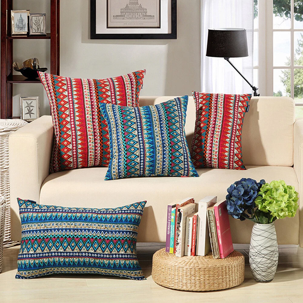 Ethnic top throw pillows