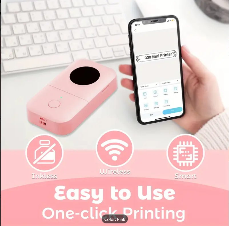 Wireless Label Maker D30 - Smart Easy-to-Use Cute Labeling Machine with Multiple Functions