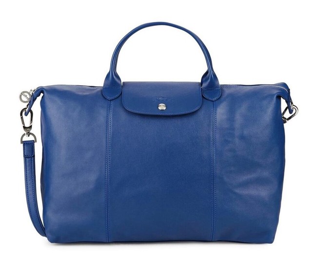longchamp blue leather bag