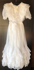 Vtg Girls Size 10 EUC Martha s Miniatures Lavish Sheer Ruffles Tiered Dress