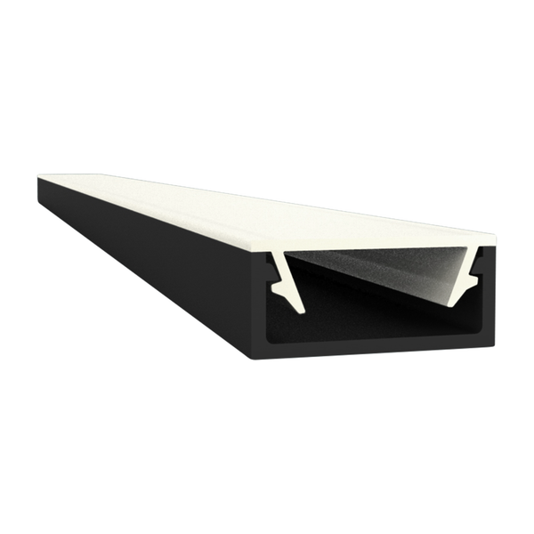Led Profil Aluminium A1 2M Schwarz | Led Streifen/Strips Bis 13Mm Mit Opale Abd-image