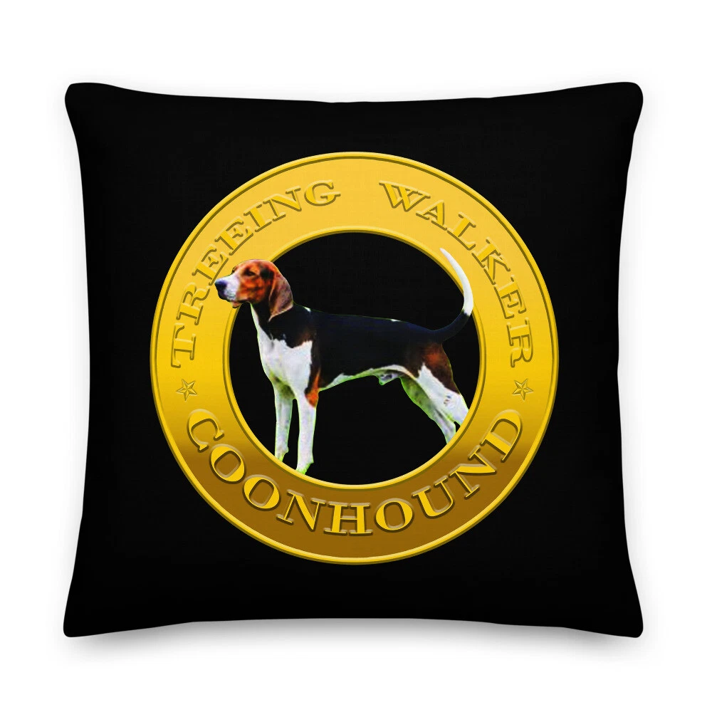 Treeing Walker Coonhound - 22" Premium Pillow - Black