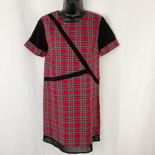 TOBI kariertes Etuikleid Minikleid rot schwarz Extra Small