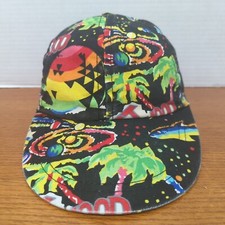 VINTAGE Planet Hollywood Hat Cap Snap Back Abstract Boys Youth Black Made USA
