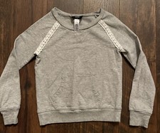 Gap Sweatshirt Gray girl's size M Medium 10-12 Years Pockets Casual Cotton