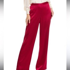 St. John Liquid Satin Pants in Magenta