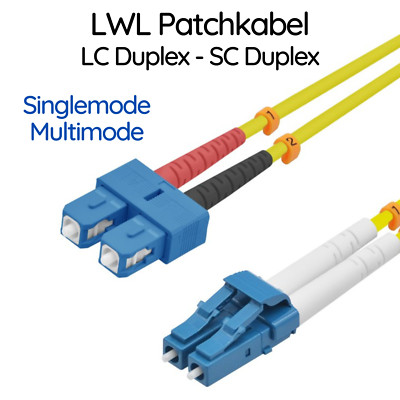 LWL Patchkabel LC Duplex Stecker an SC Duplex Stecker OS2 Multimode OM3 OM4