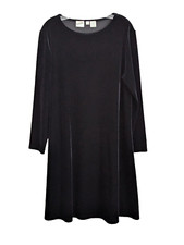 VTG Jacqueline Ferrar Velvet Dress 12 Black Long Sleeve Dark Fairy Whimsigoth