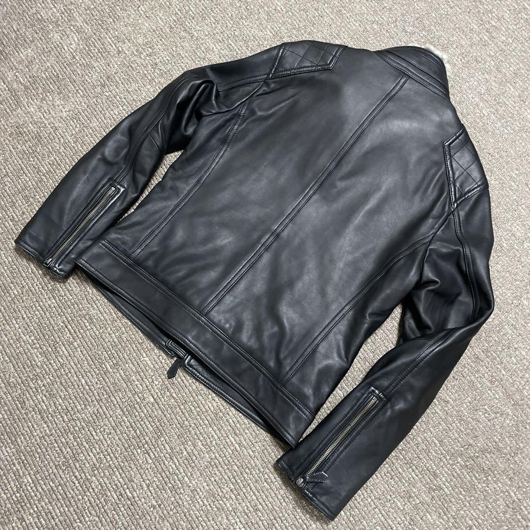 Burberry Black Label Lamb Leather Jacket Single Rider M From Japan