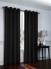 2-PANEL 100 Blackout Rod Pocket Room Darkening Window Curtain Panel Set