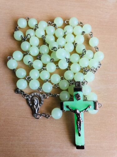 Glow in the dark Rosary Necklace Catholic Religious Rosary FAST SHIPPING - Picture 1 of 5
