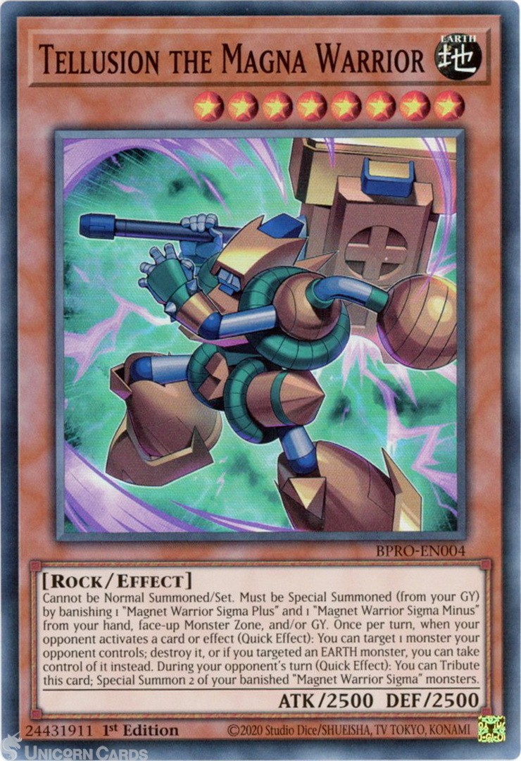 BPRO-EN004 Tellusion the Magna Warrior : Super Rare 1st Edition Mint YuGiOh Card