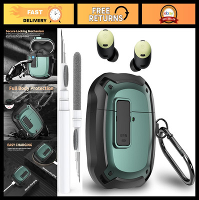 Shockproof Case Cover for Google Pixel Buds Pro 2 with Lock Clip & Cleaner Pen -
