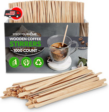 1000 Count Wooden Coffee Stir Sticks, Bulk Wood Stirrers for Coffee and Tea, Dis