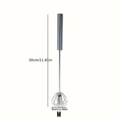 1pc Stainless Steel Semi Automatic Egg Beater Hand Push Mixer - NEW