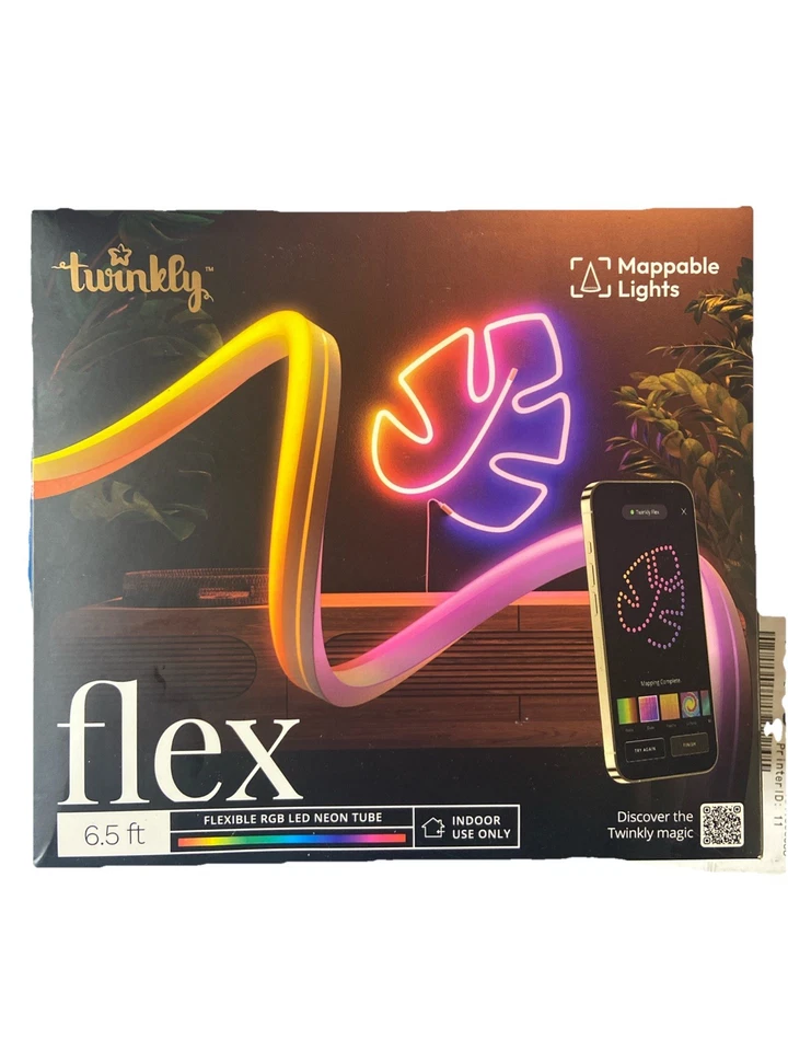Twinkly Flex 6.5ft App-Controlled Flexible RGB Light Tube LED Lights (7169) NEW!