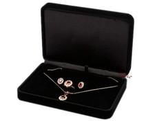 Deluxe Large Jewelry Set Gift Box Black Velvet for Necklace Earrings Rings Se...