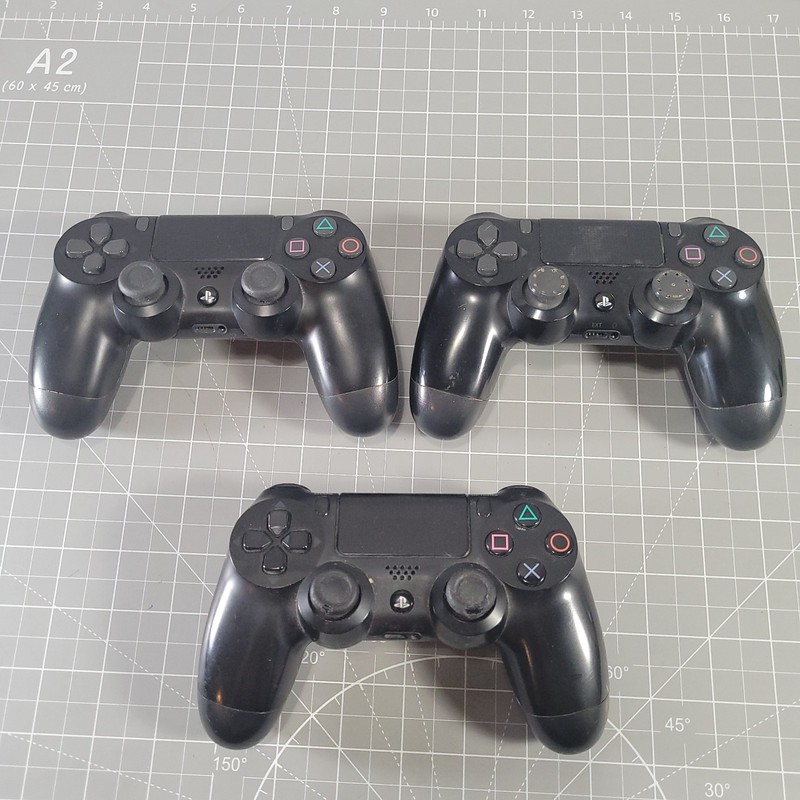 Sony PS4 DualShock 4 Wireless Controller Lot of 3 Black Untested Parts