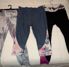 3-Women's Size 1X Multi Color Cropped Leggings-Fabletics, Xersion, Danskin Now