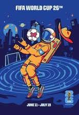 PÓSTER OFICIAL 24x36 de fútbol de la Copa Mundial de la FIFA 2026 - Ciudad anfitriona HOUSTON, TEXAS, EE. UU.