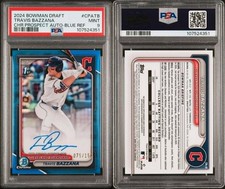 2024 Bowman Draft Chrome Travis Bazzana True Blue Refractor Auto Autograph PSA 9