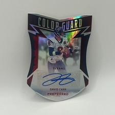 2016 Panini Preferred Color Guard Autographs Red David Carr #259 /25 HOU