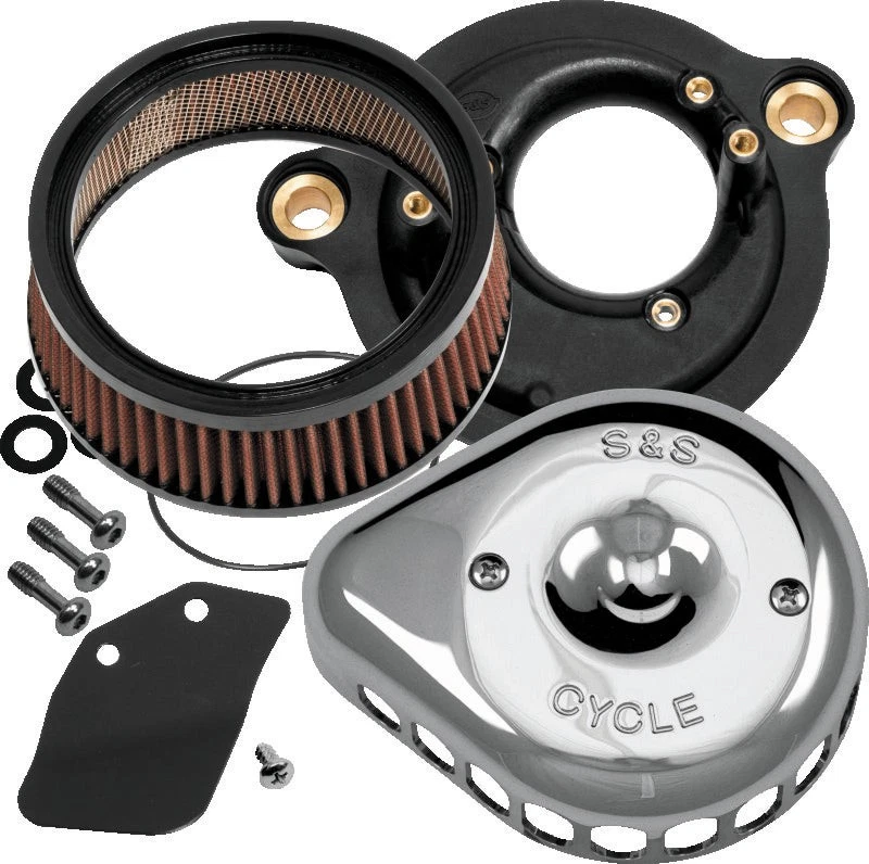 S&S Cycle Fits 2017+ M8 Models Stealth Air Cleaner Kit w/ Chrome Mini Teardrop C - Image 2 of 2