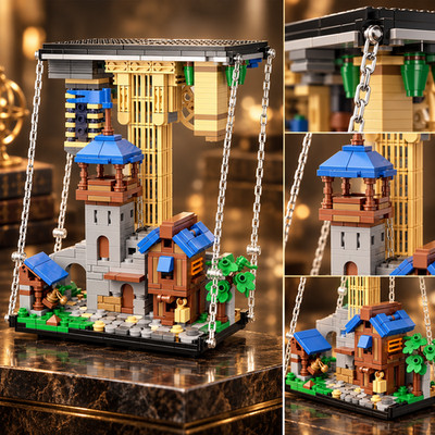 835 Teile Micro Baustein Set Anti Gravity Reversed World Mittelalter Moderne Stadt