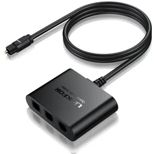 LiNKFOR Optical Cable Splitter 1x3 SPDIF Toslink with 1PCS Audio... 
