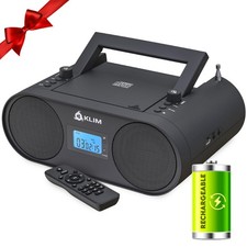 KLIM Boombox B4 Portable CD Player AM/FM Radio Bluetooth USB AUX Rechargeable