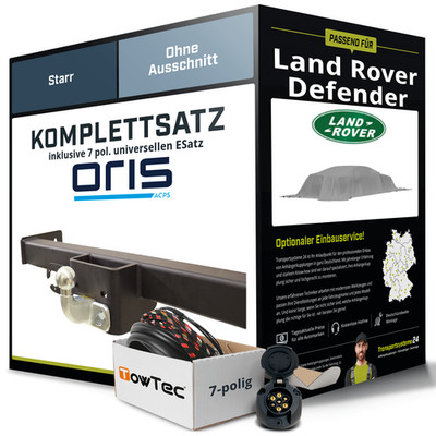 Für LAND ROVER Defender L315, L316 Anhängerkupplung starr +eSatz 7pol uni. 98-16