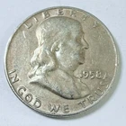 1958 D Ben Franklin SilverHalf Dollar 90% Silver Circulated Coin Free Ship #8884