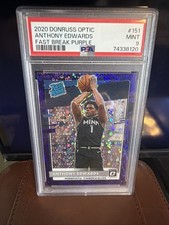 2020 Donruss Optic #151 Anthony Edwards Purple Fast Break PSA 9  /95 RARE