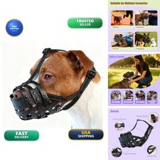 Chirarra PVC Woven Basket Dog Muzzle Medium  Large Sized Dogs - Pitbull