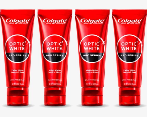 4 PACK Colgate Optic White Pro Series Toothpaste, Stain Prevention Exp 07/25