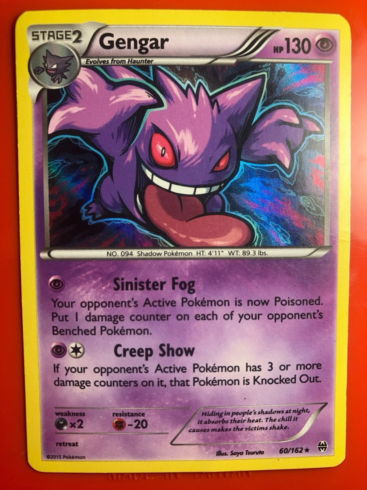 2015 Pokemon XY BREAKthrough Gengar Holo #60/162