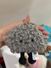 SALE Jellycat Storm Cloud Bag Charm Keychain Dark Gray Plush NWT Gift Dust Bag