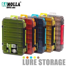 Fishing Tackle Box 14 Compartments Double-Sided Lure Hook Storage Organizer Case