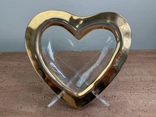 1995 Annie Glass 24K Heart Dish - 1999-8 USA