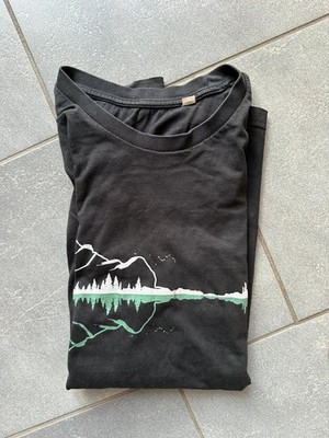 Stanley/Stella T-Shirt Gr. S Schwarz Berge Gitarre Print Unisex Baumwolle