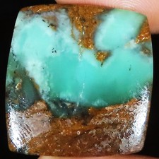 (26 X 27 X 04 MM) 35.20 Carat. Naturel Bio Chrysoprase Coussin Cabochon Gemme