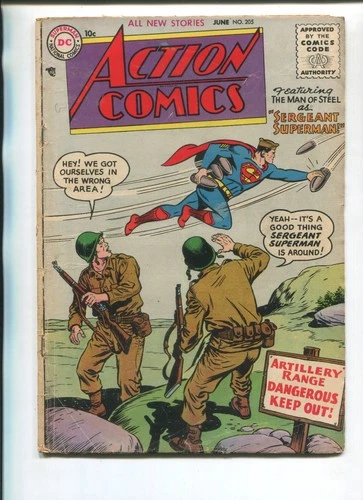 Action Comics #205 G/VG V1 Nice Late Golden Age Superman Vintage DC Comic 1955!!