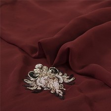 Sanskriti Vintage Dark Red Sarees Pure Georgette Hand Beaded Zardozi Fabric Sari