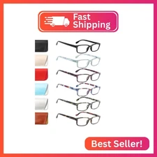 Kerecsen 6-Pack Reading Glasses Blue Light Blocking,Spring Hinge Readers for Men