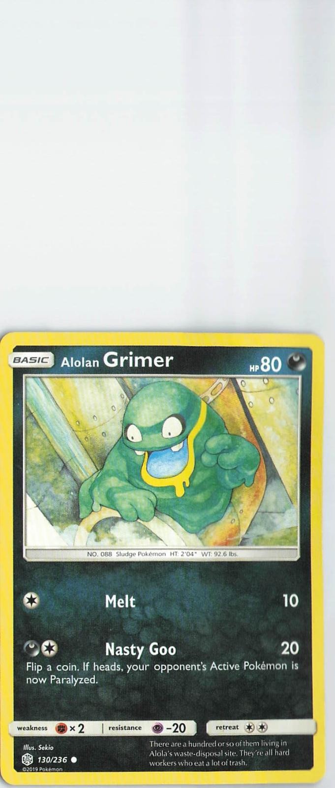 Alolan Grimer 130/236 Common Cosmic Eclipse Pokemon Lightly Played (L1)