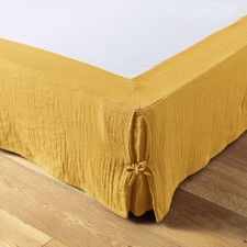Cache sommier 160x200 cm Gaze de coton Gaïa Safran
